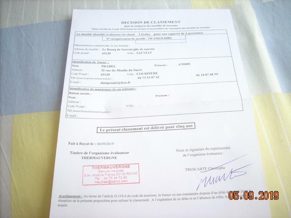 Gite De Sauviat 25 Chemin Du Grand Pacher Le Bourg De Sauviat 63120 Kültér fotó